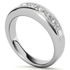 3mm, 1.44ct Square Channel Mens Moissanite Ring