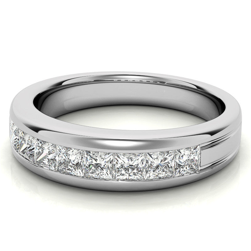 3mm, 1.44ct Square Channel Mens Moissanite Ring