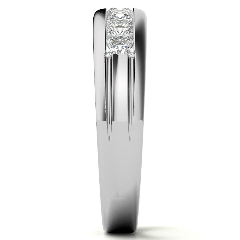 3mm, 1.44ct Square Channel Mens Moissanite Ring