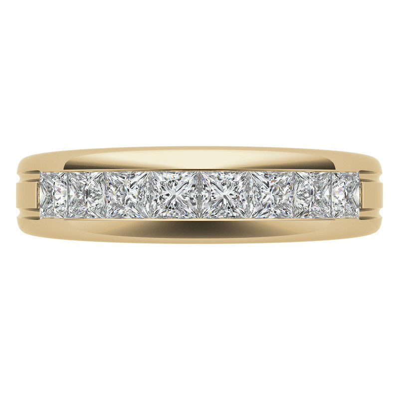 3mm, 1.44ct Square Channel Mens Moissanite Ring