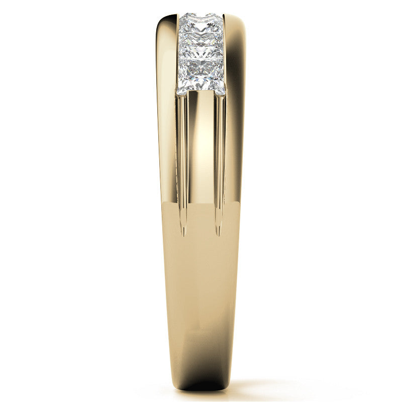 3mm, 1.44ct Square Channel Mens Moissanite Ring