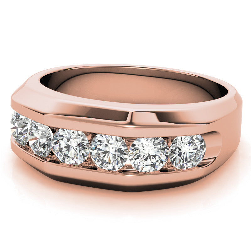 4mm, 1.5ct Round Channel Mens Moissanite Ring