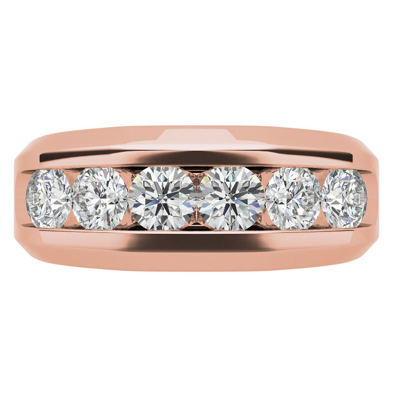 4mm, 1.5ct Round Channel Mens Moissanite Ring