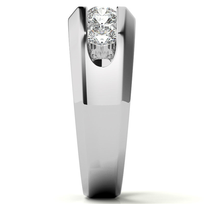 4mm, 1.5ct Round Channel Mens Moissanite Ring