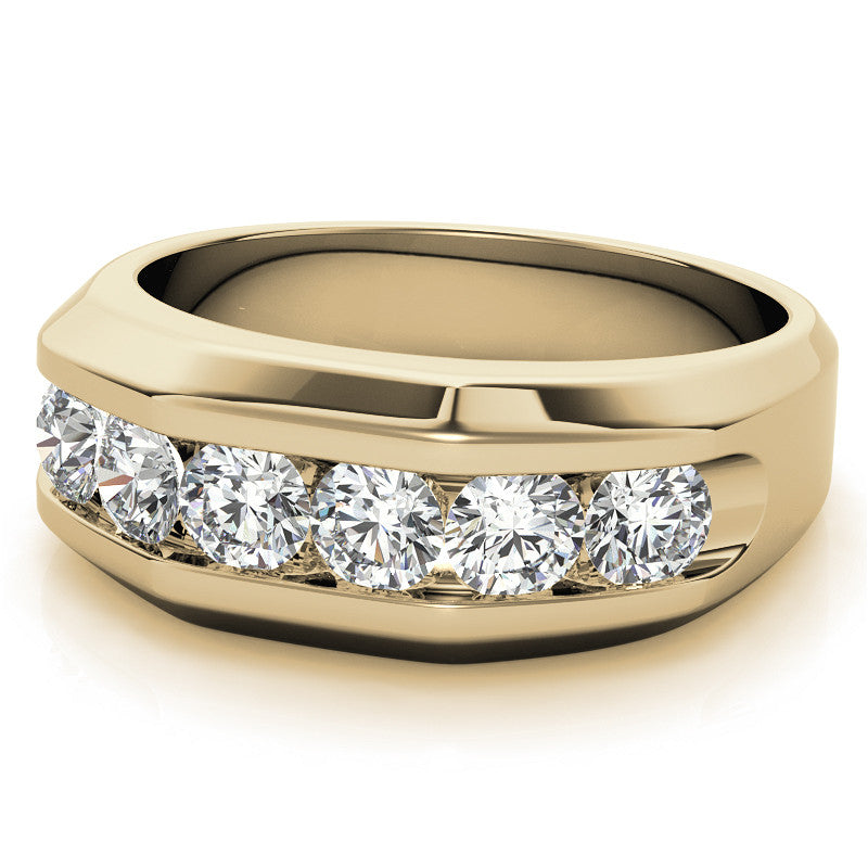 4mm, 1.5ct Round Channel Mens Moissanite Ring