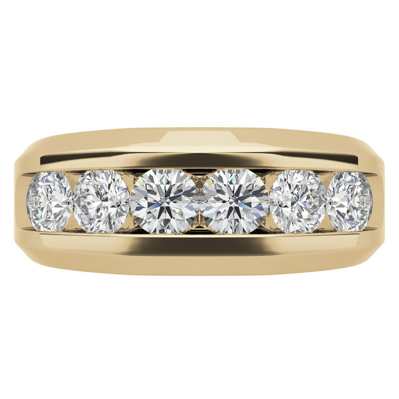 4mm, 1.5ct Round Channel Mens Moissanite Ring