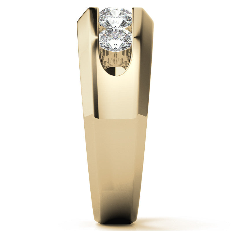 4mm, 1.5ct Round Channel Mens Moissanite Ring
