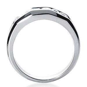 3mm, 0.60ct Round Channel Mens Moissanite Ring