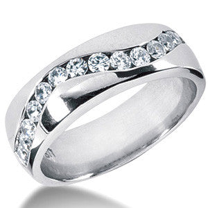Round Channel Mens Moissanite Ring (0.90ct)