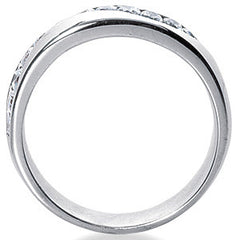 Round Channel Mens Moissanite Ring (0.90ct)