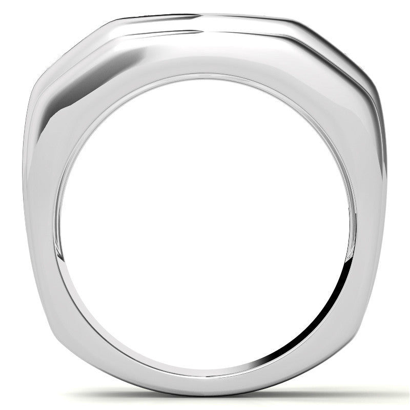 3mm, 1.44ct Square Channel Mens Moissanite Ring