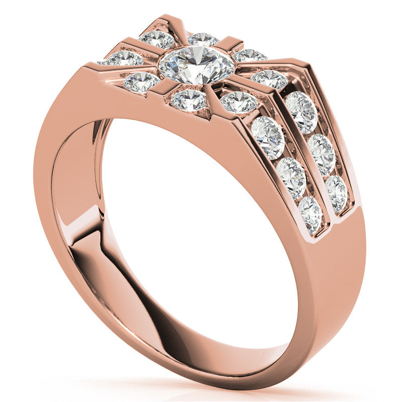 4.5mm, 1.64ct Round Mens Moissanite Ring