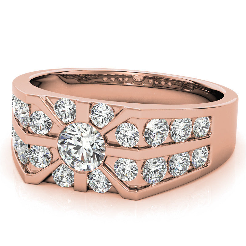 4.5mm, 1.64ct Round Mens Moissanite Ring