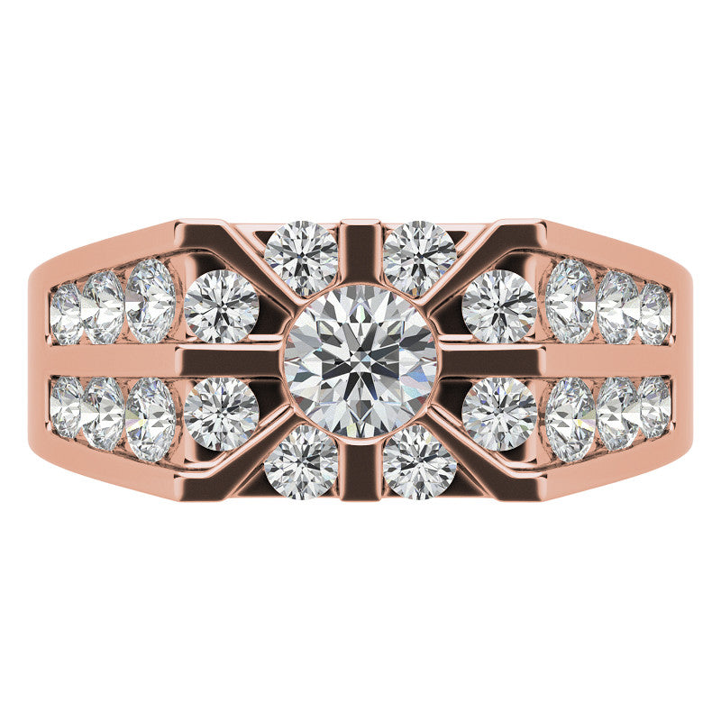 4.5mm, 1.64ct Round Mens Moissanite Ring