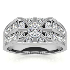 4.5mm, 1.64ct Round Mens Moissanite Ring