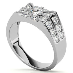 4.5mm, 1.64ct Round Mens Moissanite Ring