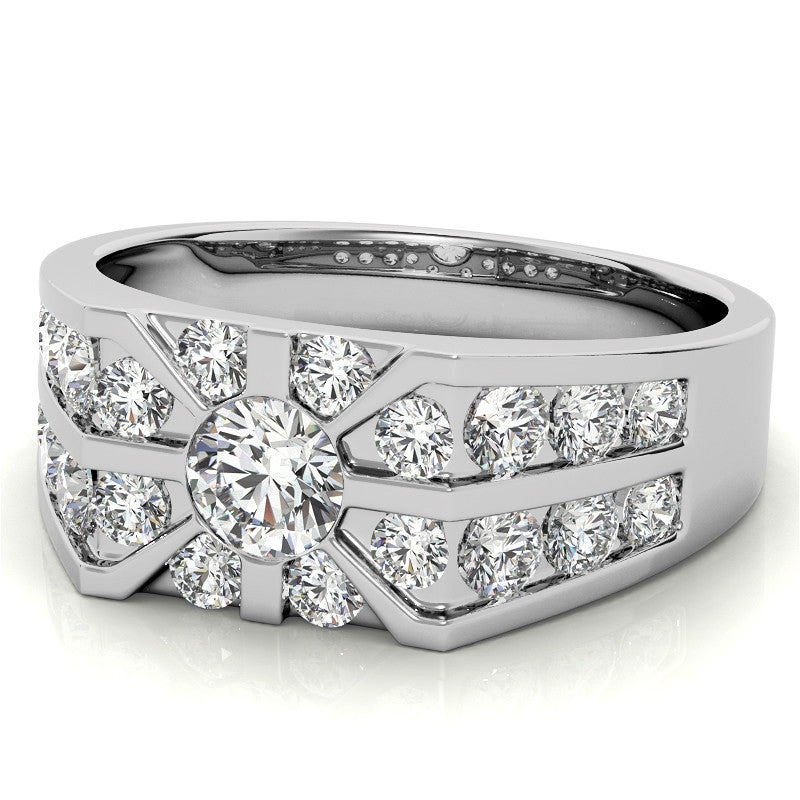 4.5mm, 1.64ct Round Mens Moissanite Ring