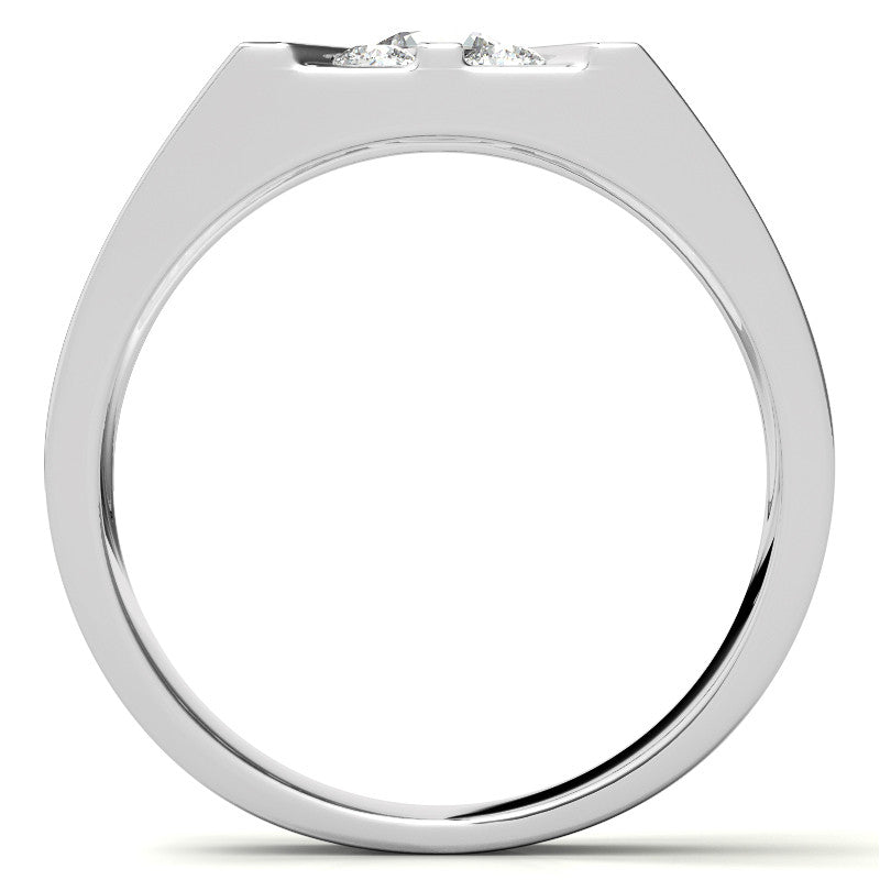 4.5mm, 1.64ct Round Mens Moissanite Ring