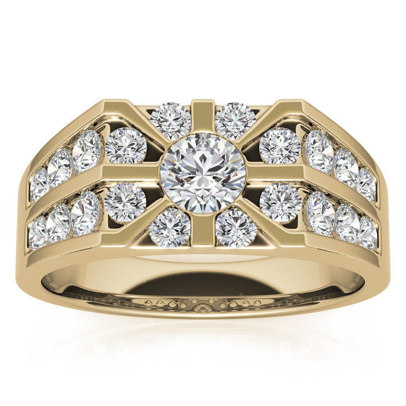 4.5mm, 1.64ct Round Mens Moissanite Ring