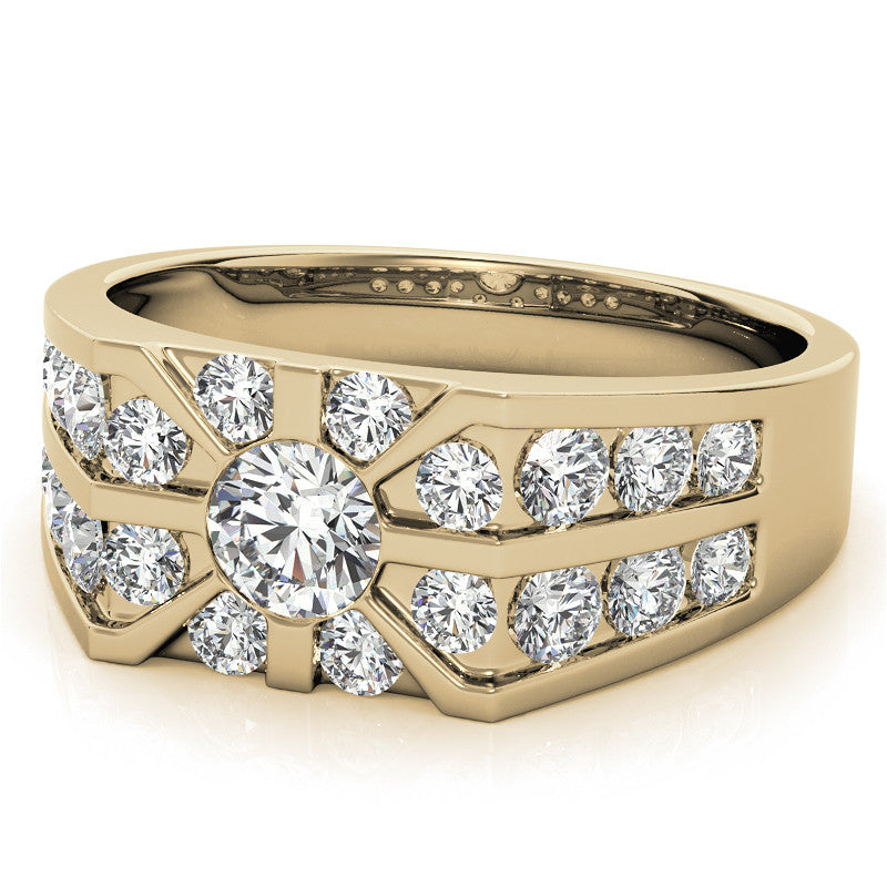 4.5mm, 1.64ct Round Mens Moissanite Ring