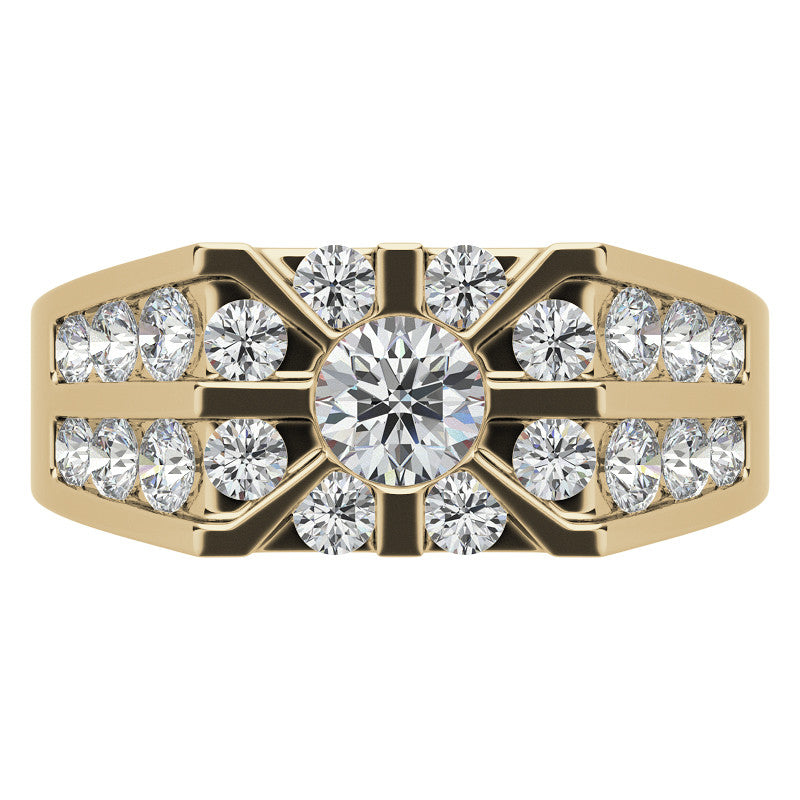 4.5mm, 1.64ct Round Mens Moissanite Ring