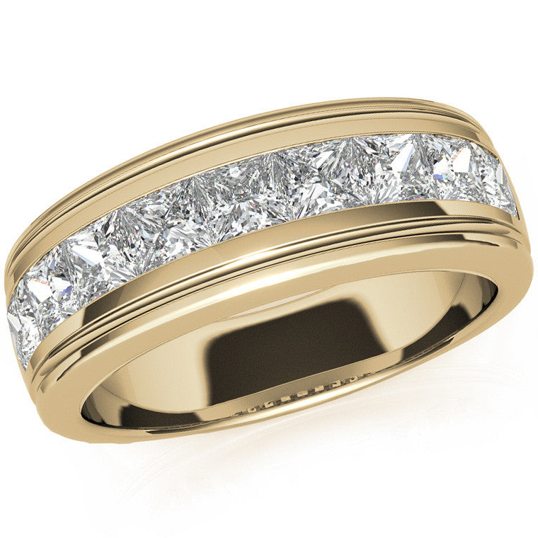 2.5ct Square Channel Mens Moissanite Ring