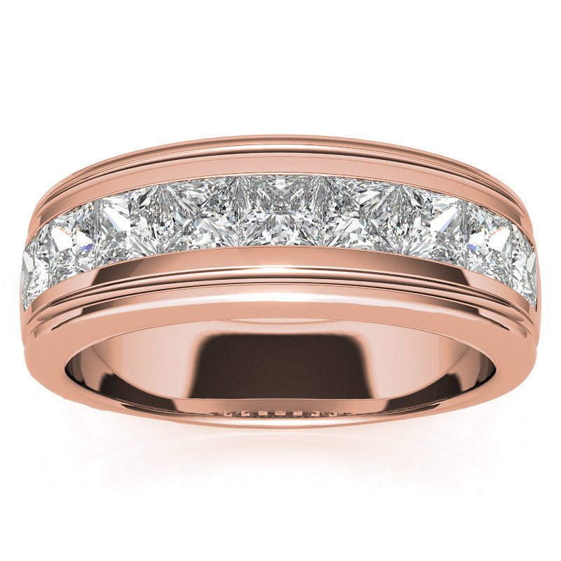 2.5ct Square Channel Mens Moissanite Ring