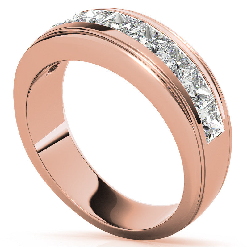 2.5ct Square Channel Mens Moissanite Ring