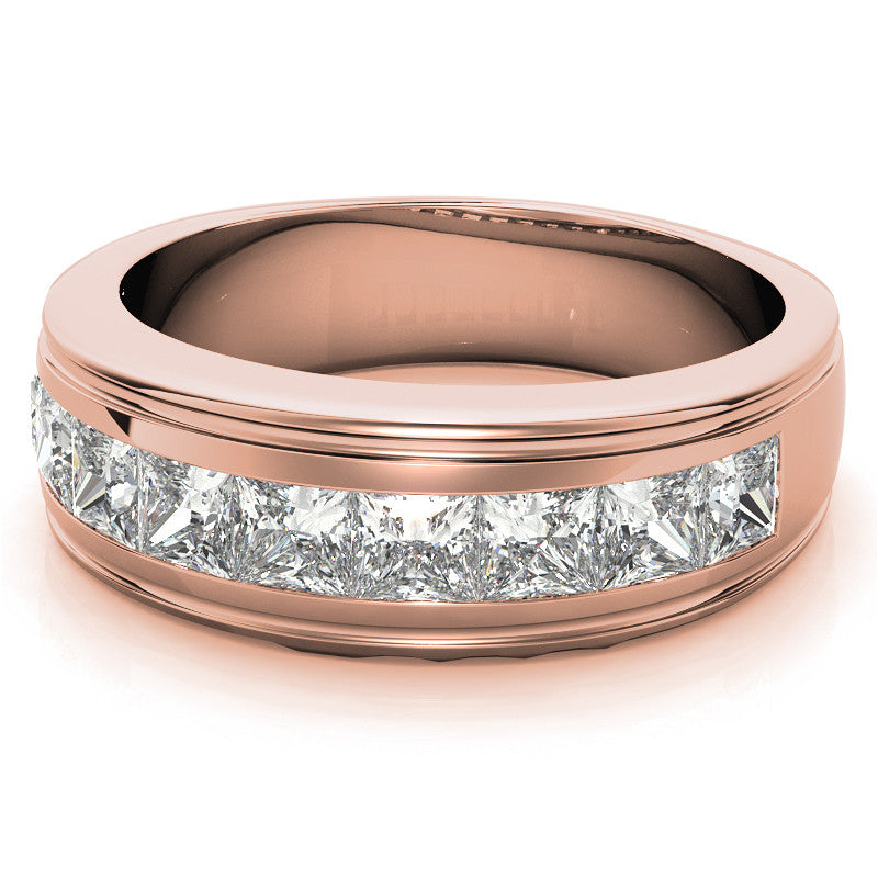 2.5ct Square Channel Mens Moissanite Ring