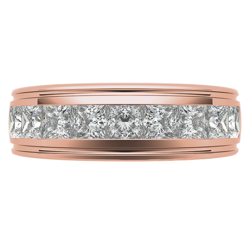 2.5ct Square Channel Mens Moissanite Ring