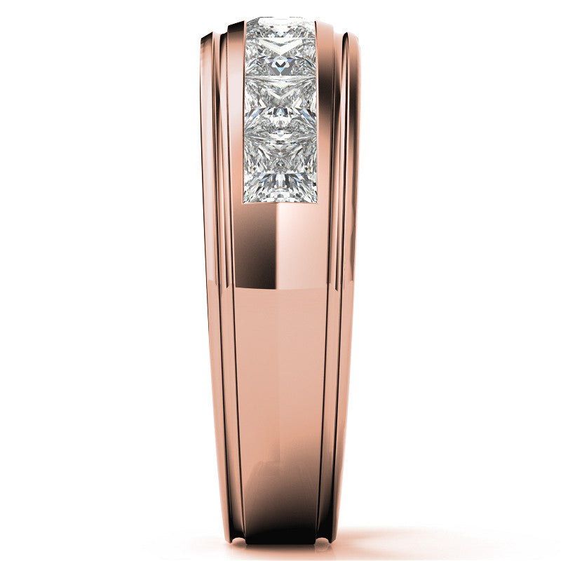 2.5ct Square Channel Mens Moissanite Ring
