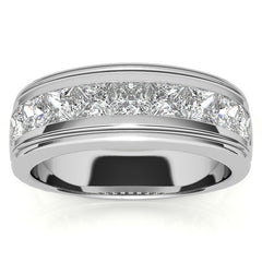2.5ct Square Channel Mens Moissanite Ring