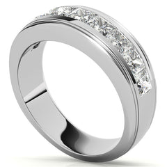 2.5ct Square Channel Mens Moissanite Ring