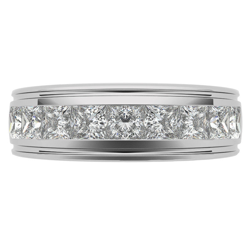 2.5ct Square Channel Mens Moissanite Ring