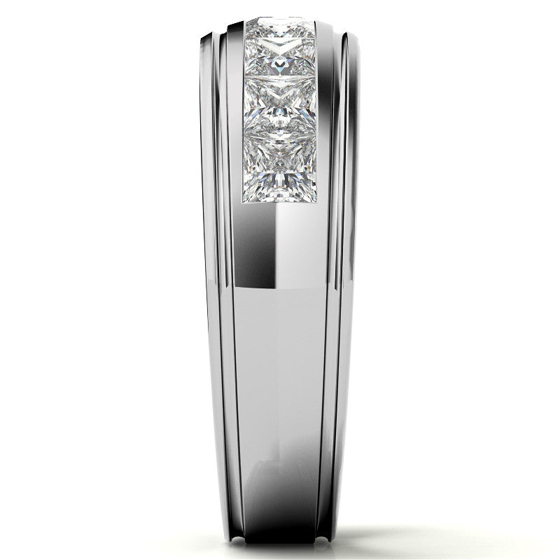 2.5ct Square Channel Mens Moissanite Ring