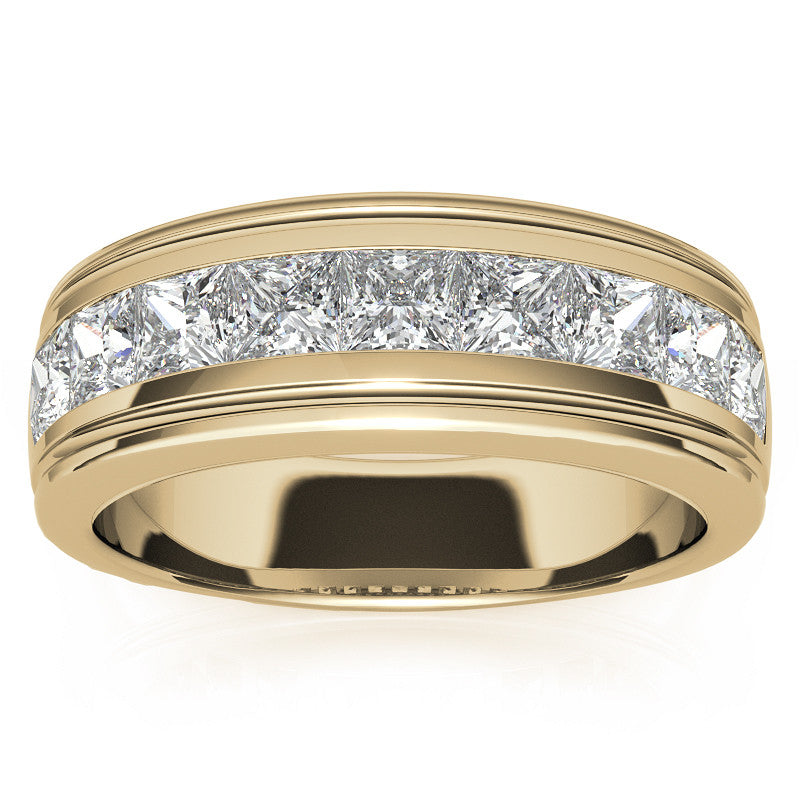 2.5ct Square Channel Mens Moissanite Ring