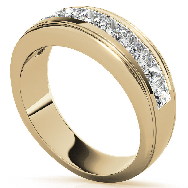 2.5ct Square Channel Mens Moissanite Ring