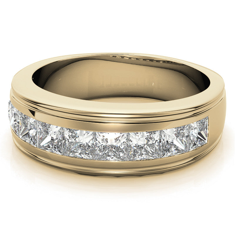 2.5ct Square Channel Mens Moissanite Ring