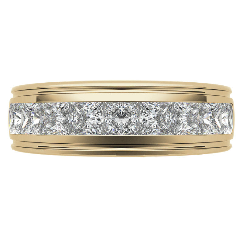 2.5ct Square Channel Mens Moissanite Ring