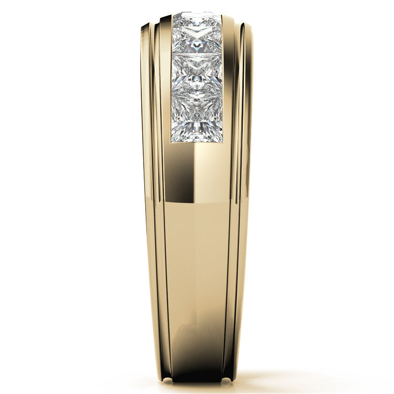 2.5ct Square Channel Mens Moissanite Ring