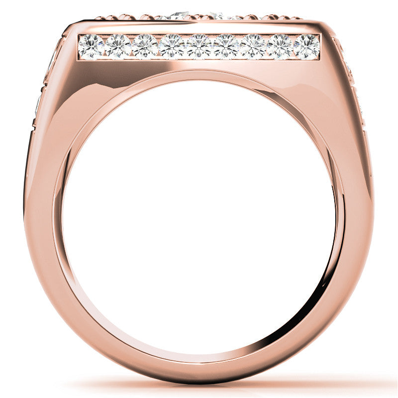 3.5ct, 6.5mm Round Mens Moissanite Ring