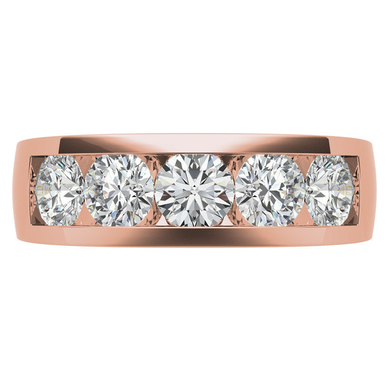 5mm Round Channel Mens Moissanite Ring