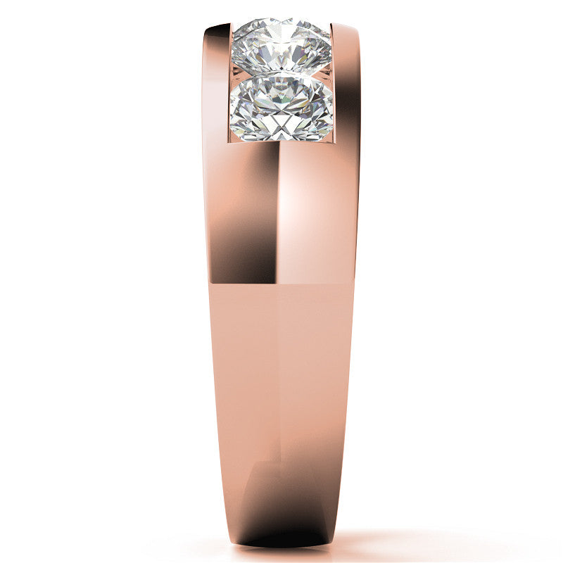 5mm Round Channel Mens Moissanite Ring