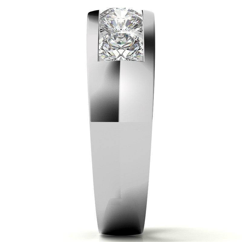 5mm Round Channel Mens Moissanite Ring