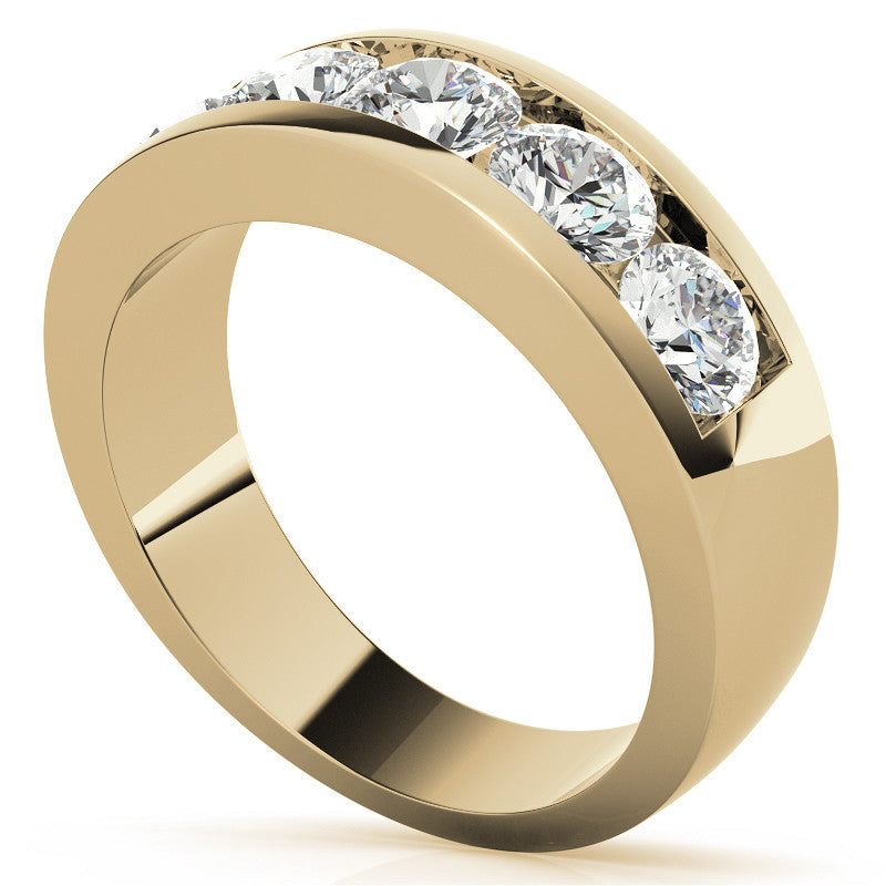 5mm Round Channel Mens Moissanite Ring
