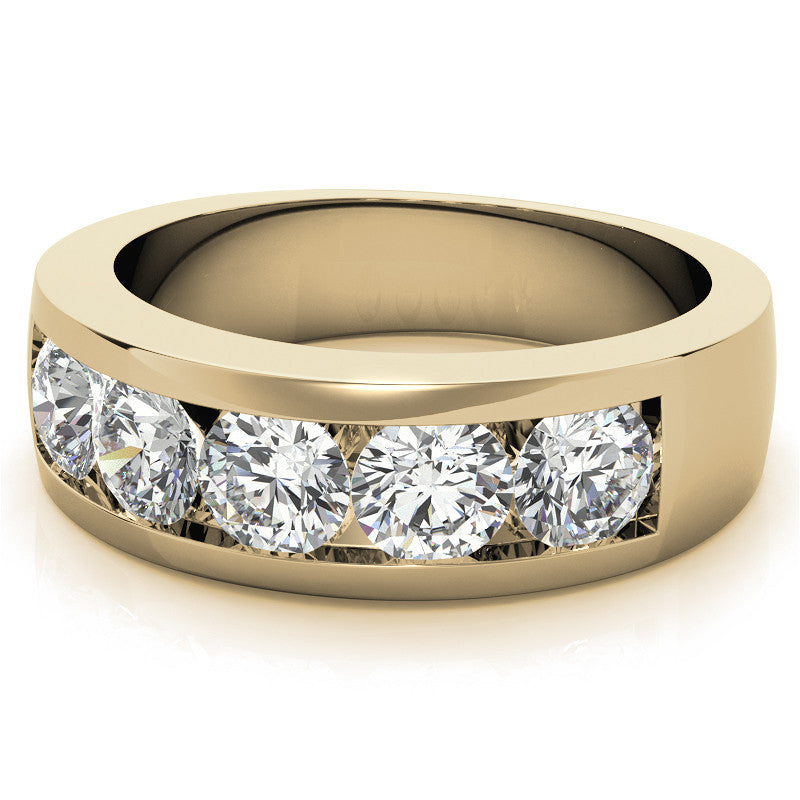 5mm Round Channel Mens Moissanite Ring