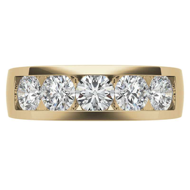 5mm Round Channel Mens Moissanite Ring