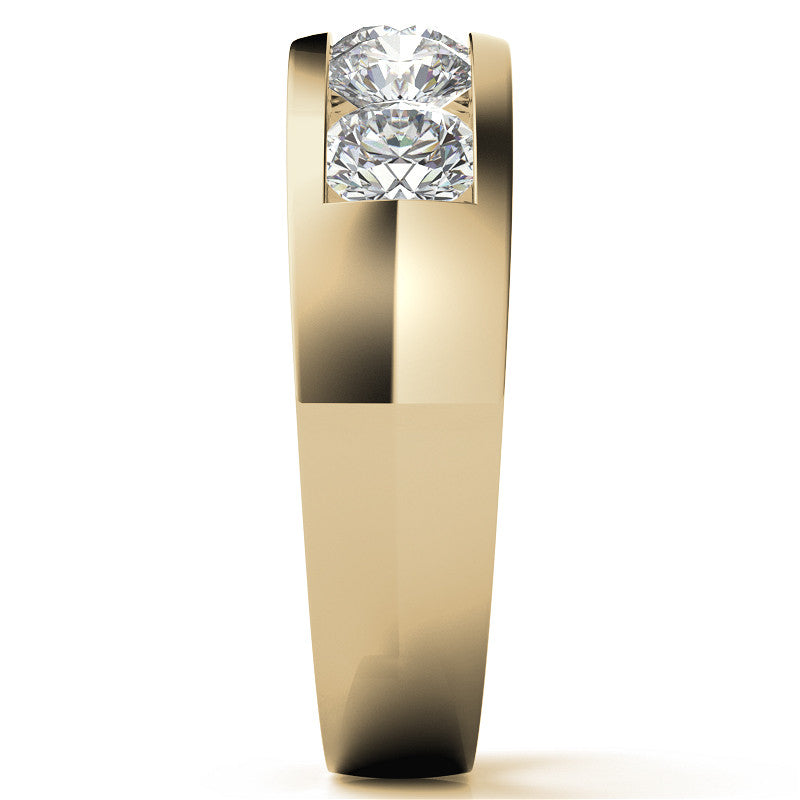 5mm Round Channel Mens Moissanite Ring