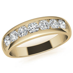 3.5mm Round Channel Mens Moissanite Ring