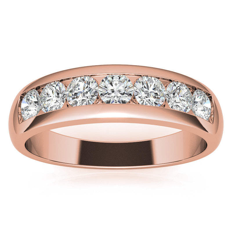 3.5mm Round Channel Mens Moissanite Ring